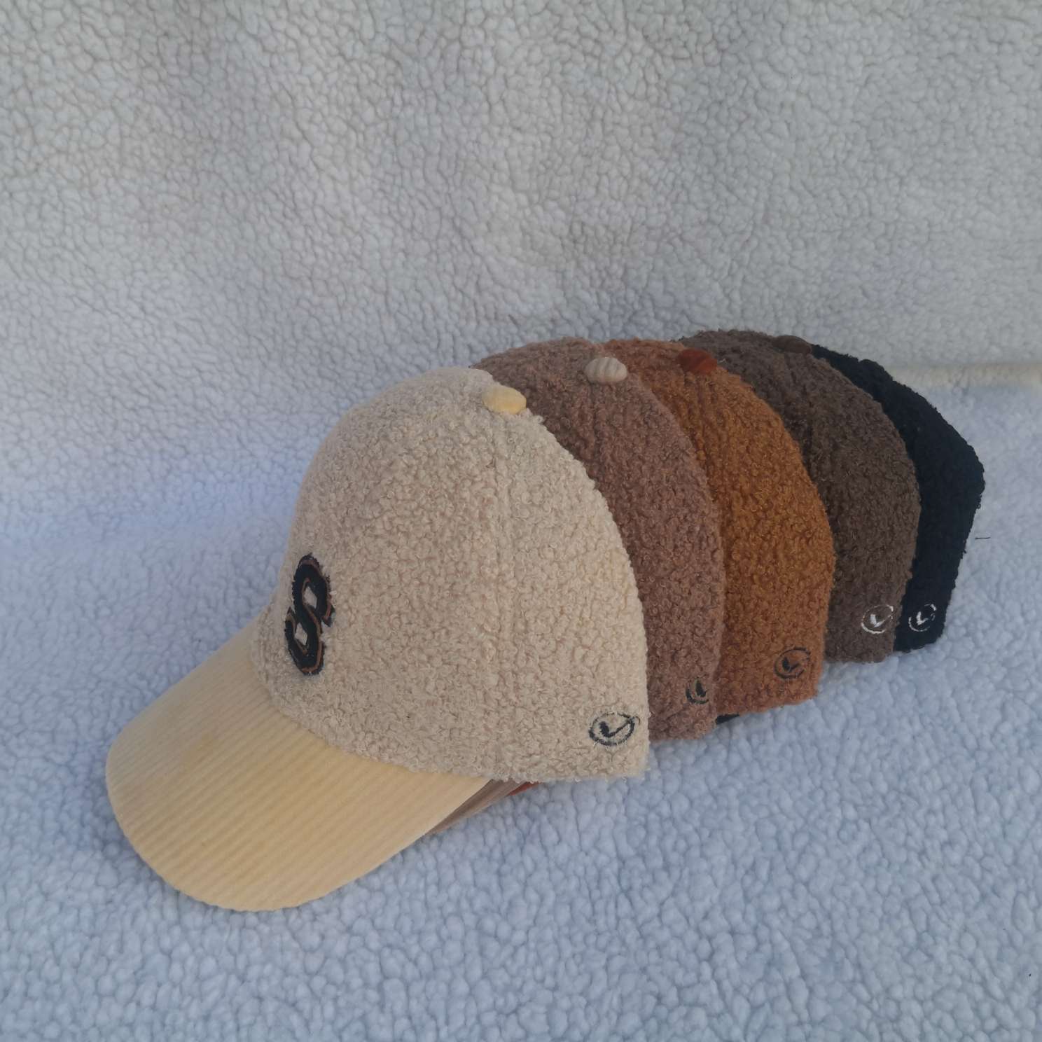 New autumn and winter plush baseball lettering embroidered sun hats that are versatile and cute for both men and women when going out detail image 1