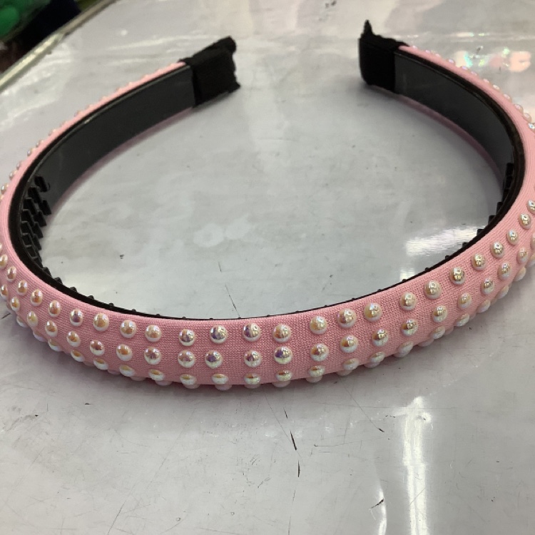 Blanco AB bead bead pink versión coreana tendencia moda versatilidad look temperamento alto sentido galia top hair hoop