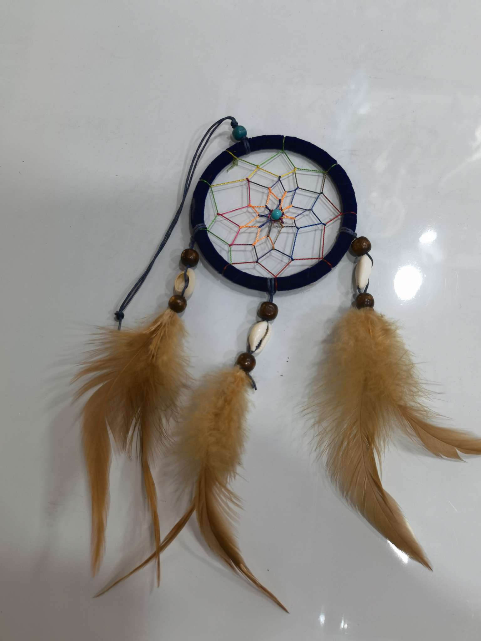 ins创意DIY手工编织少女心蓝色梦幻捕梦网风铃挂饰详情图10