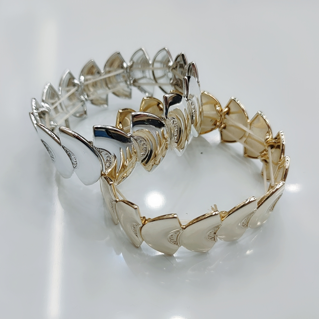 Custom cold everything smooth simple wide texture elastic string bracelet fan-shaped design bracelet female new free shipping