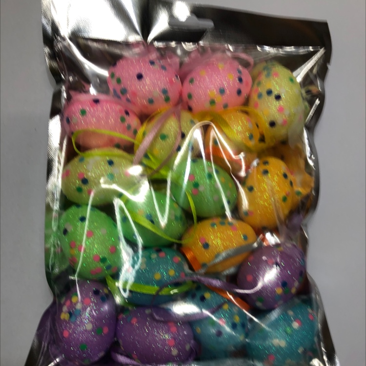 复活节金粉亮片4cm蛋铝箔袋装