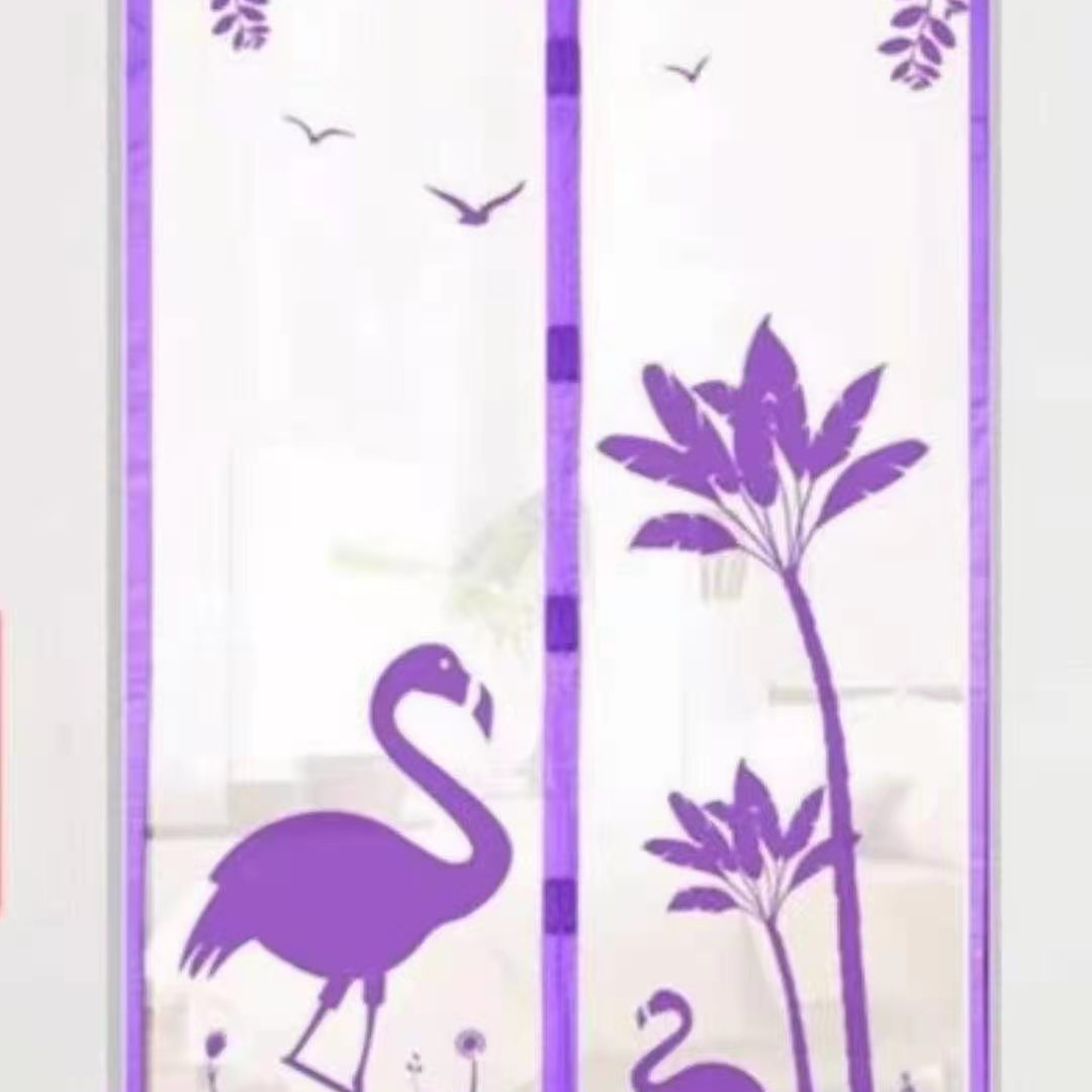 Printed magnetic soft screen doors prevent mosquitoes and dust