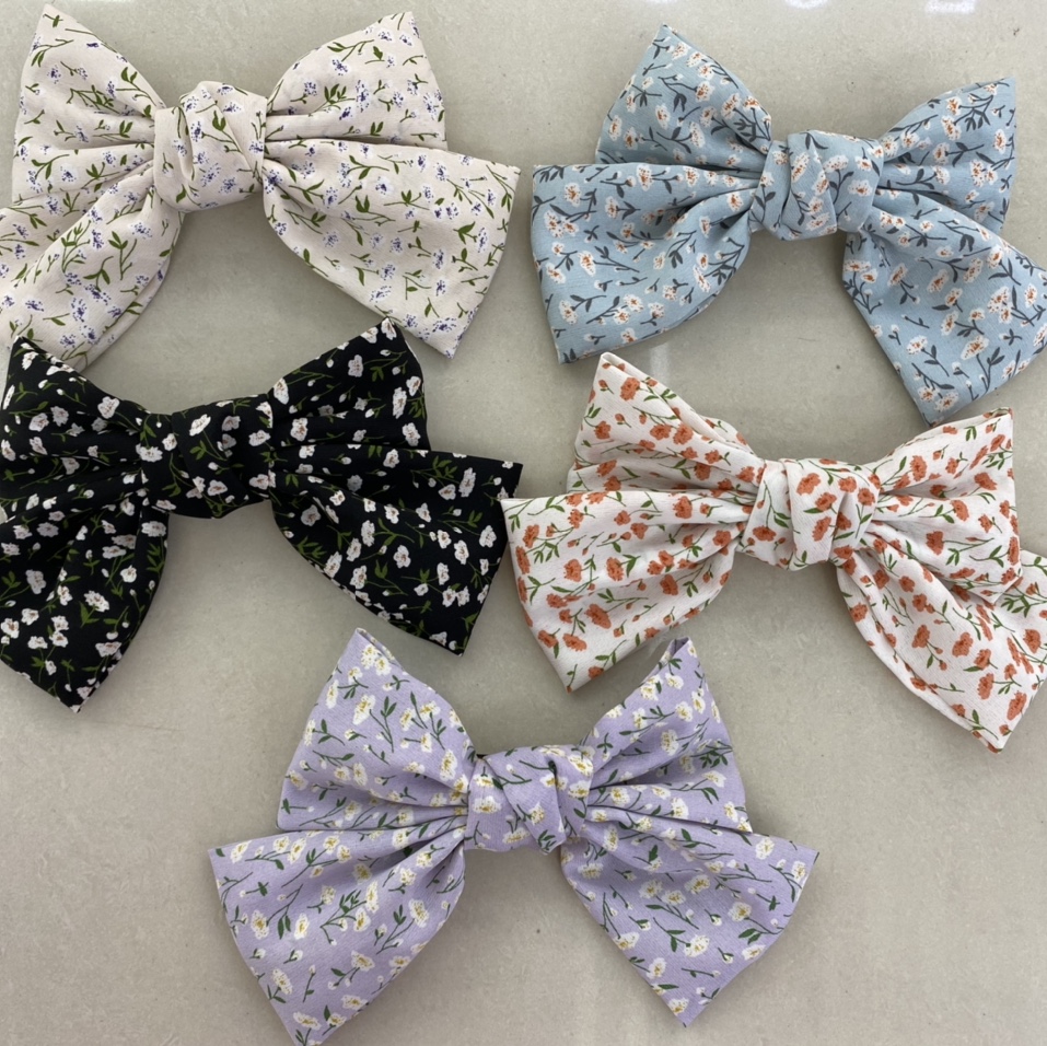 Printed clips, bow ties, cute fabric hair bands, hair ties, leather bands, tulle, elegant high-elasticity updo, simple basic hair ties, hair bands, hair accessories, hair accessories
