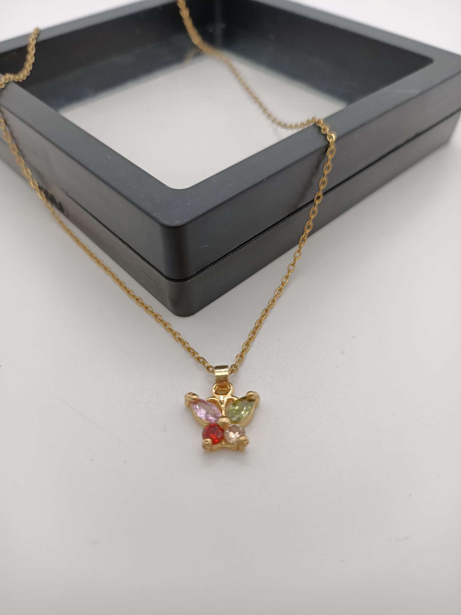 Colorful butterfly necklace detail image 4