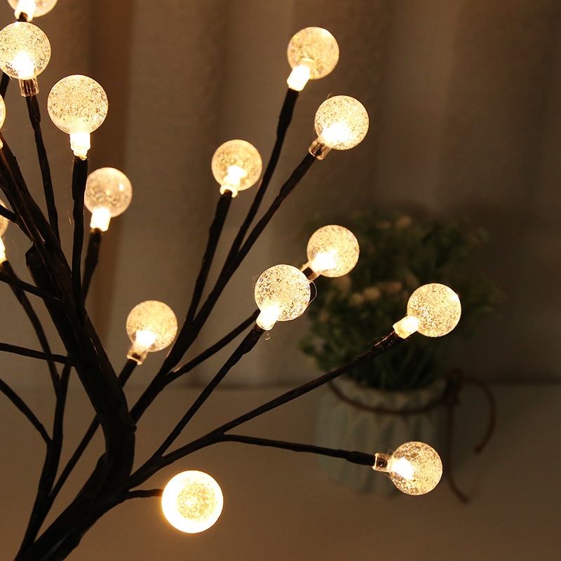 Desk lamp, heart-shaped atmosphere decoration, illuminated small tree, ins style LED renovation, dormitory background, small night cross-border crystal, 45cm high