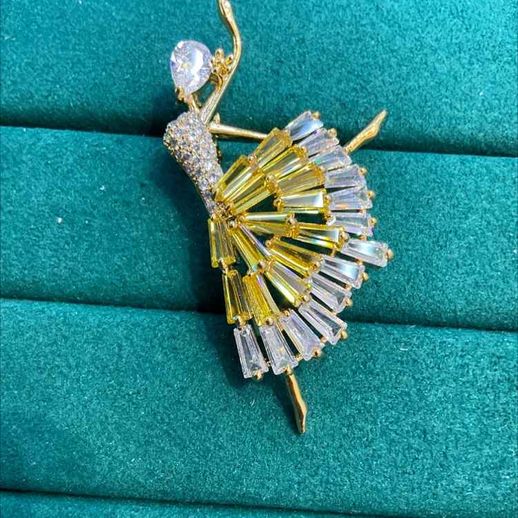 Crystal Ballet Dance Girl Brooch