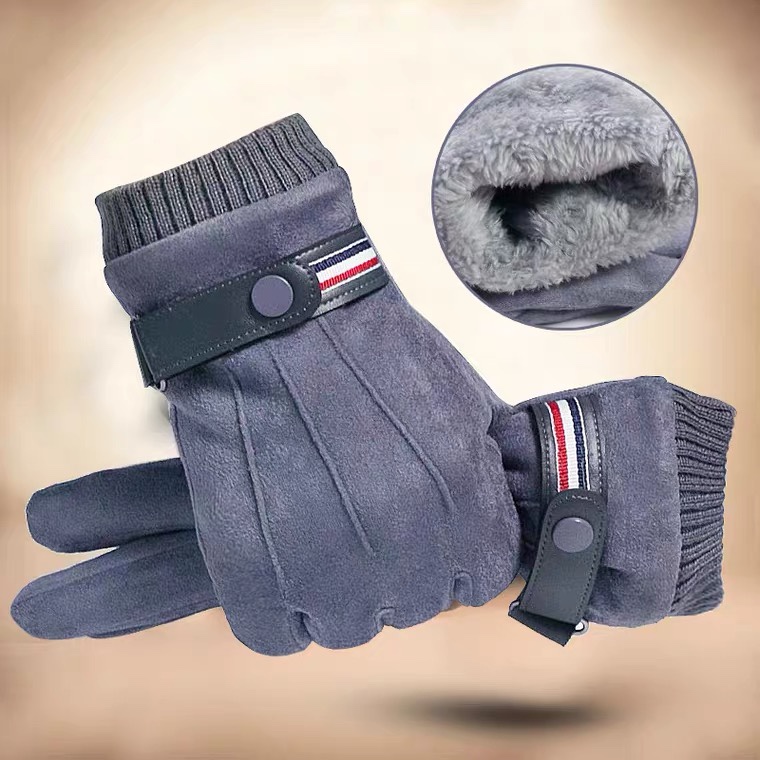 Winter gloves for men cycling with fleece warm windproof cycling touch screen thickening movement