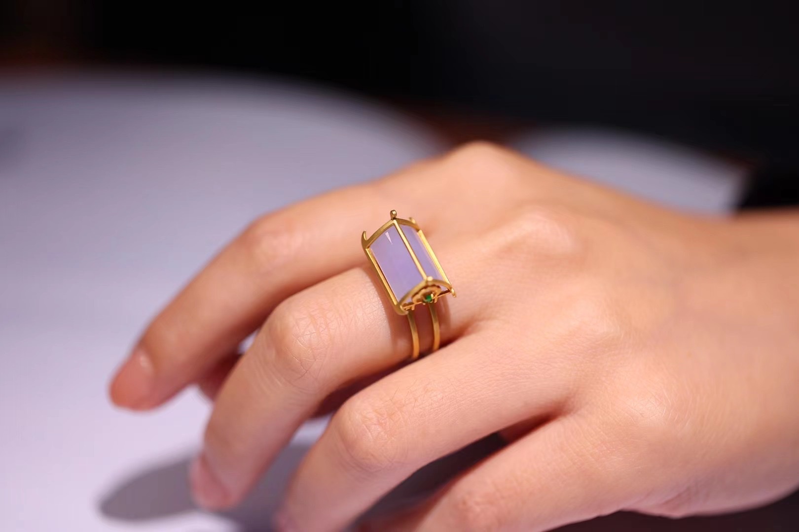 Purple Philippe Ring New Baoli 076 Fashion trend jewelry ring Natural emerald ring details Picture