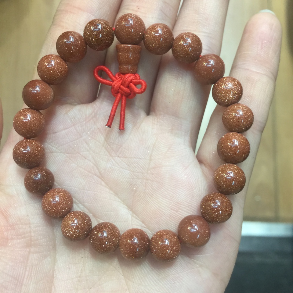 Golden sand and stone hand beads