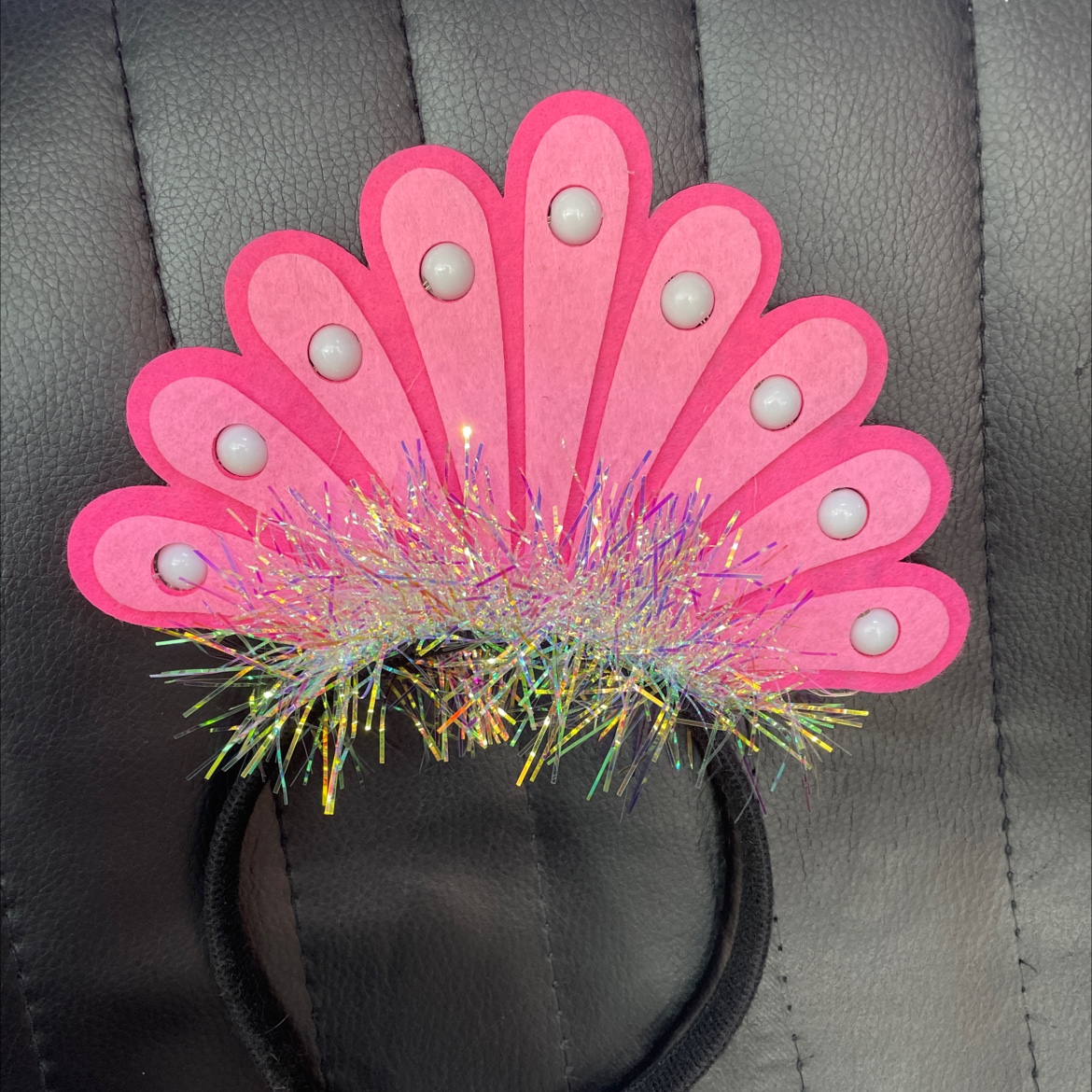 孔雀发箍带灯发扣