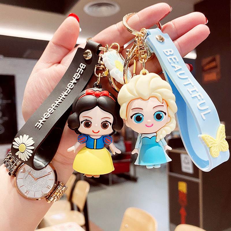 新款卡通创意网红公主钥匙扣女可爱汽车挂件钥匙链圈环小礼品批发细节图