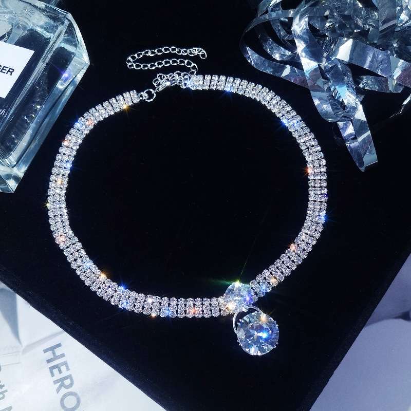 choker颈链锁骨链日韩网红ins个性颈带脖子饰品短款水晶女士项链详情图3