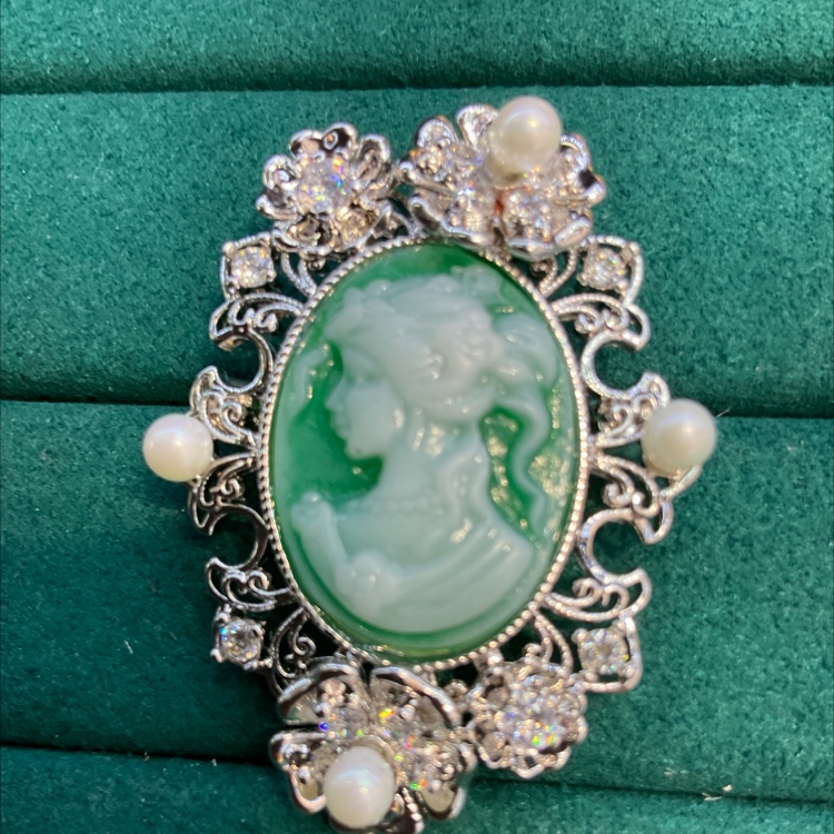 Beautiful woman's head brooch