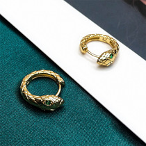 apm the same personality green eye spirit snake earrings tide fashion cold wind earrings female snake stud accessories wholesale