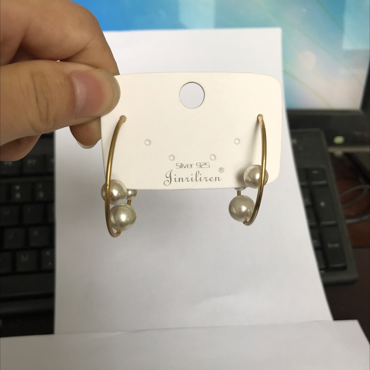 Today Beauty Korean version gold hoop handcrafted earrings