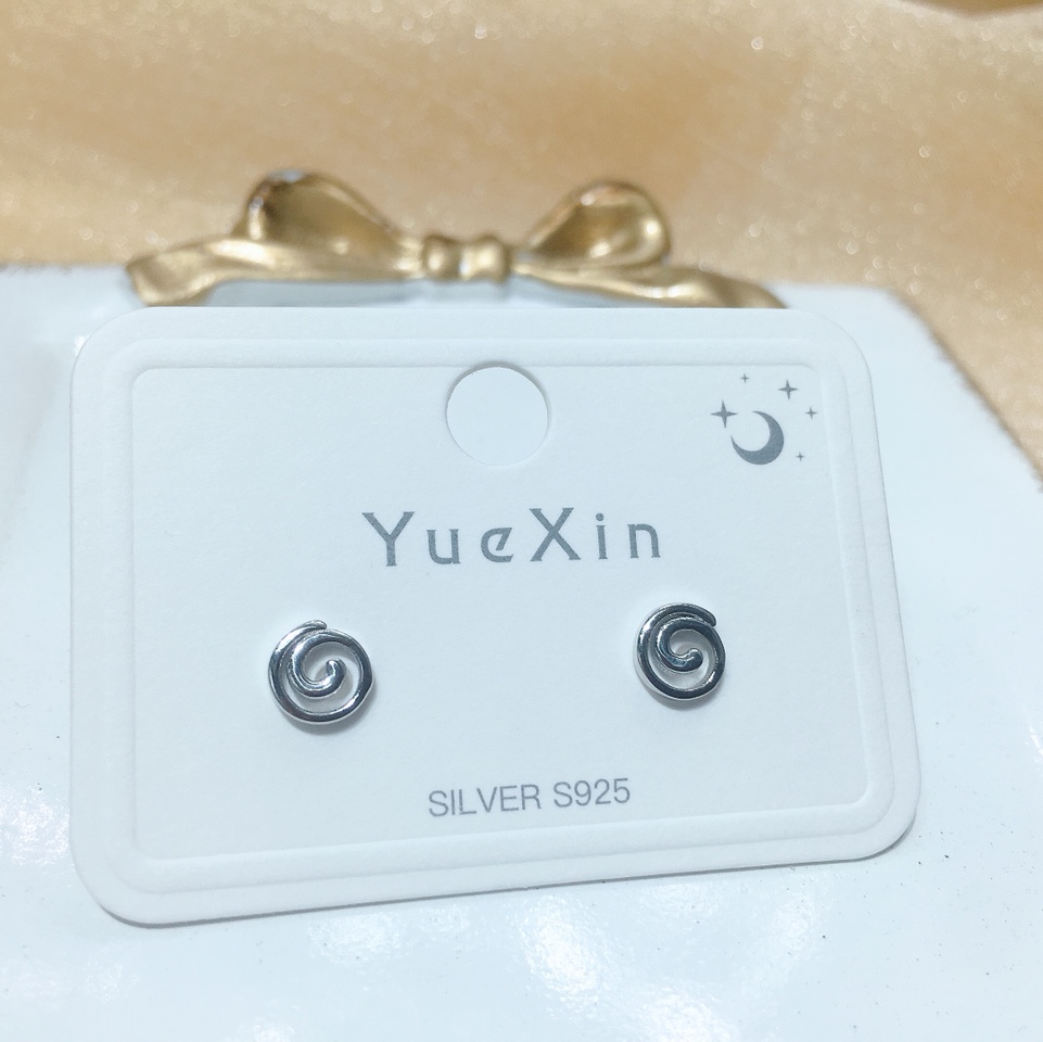 S925通体银旋转小耳钉
