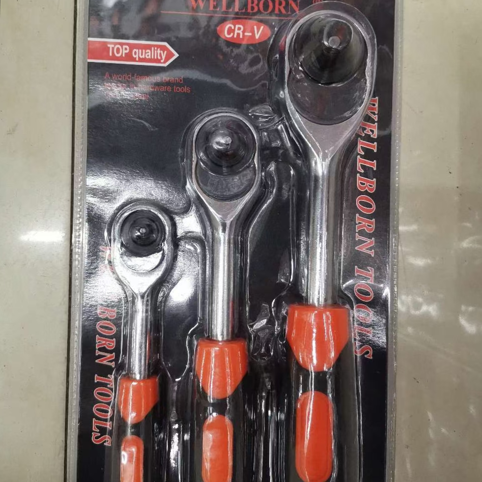 3PC ratchet wrench Ratchet wrench quick automatic dual one-way plum wrench set auto repair hardware tools thumbnail