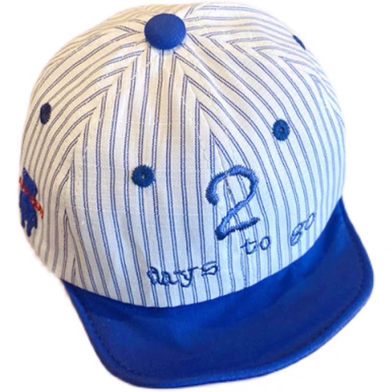 婴儿帽子男童春夏季薄款鸭舌帽婴幼儿可爱超萌刺绣防晒遮阳帽宽檐白底实物图