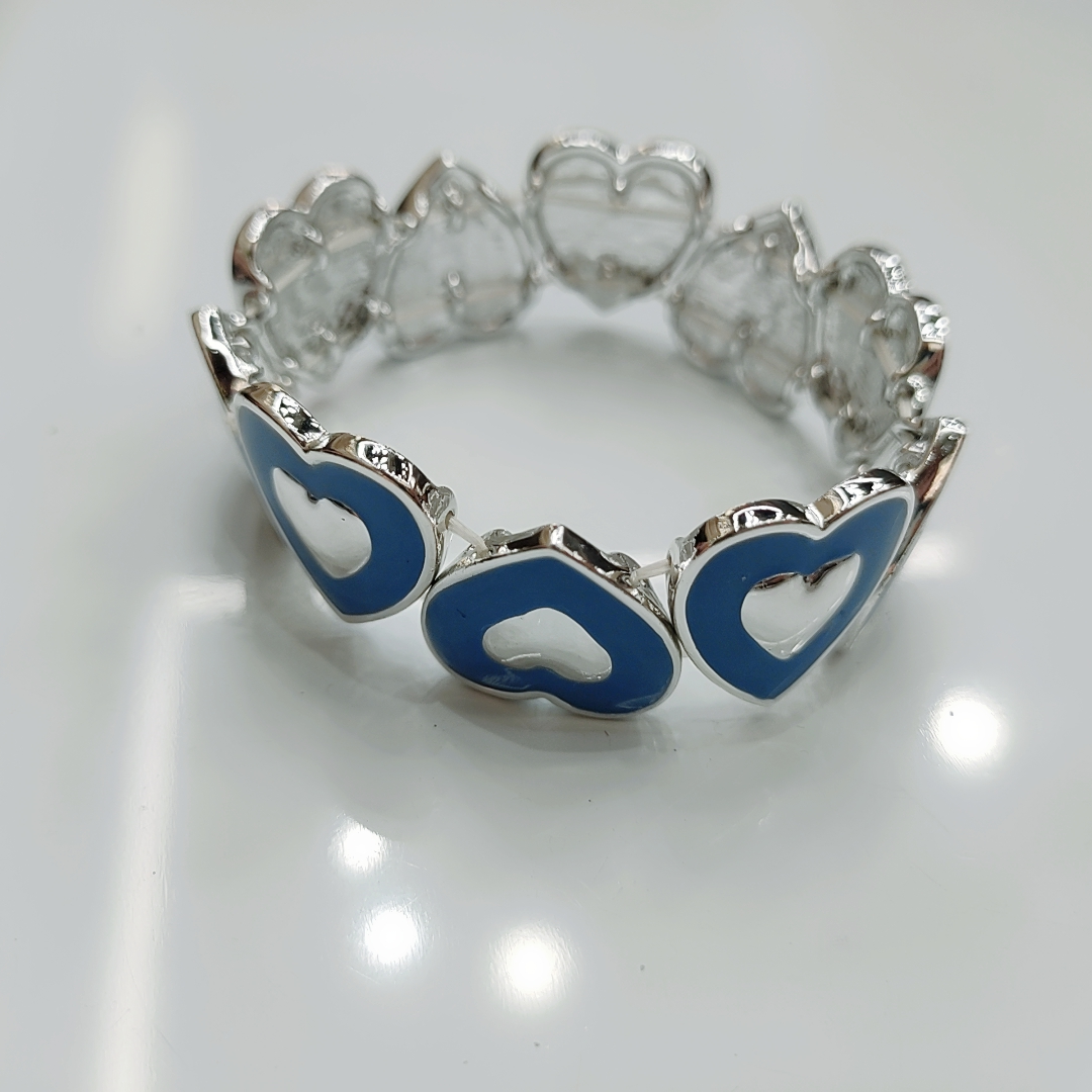 European and American creative and personalized metal color oil-dripping bracelet, trendy irregular elastic line bracelet