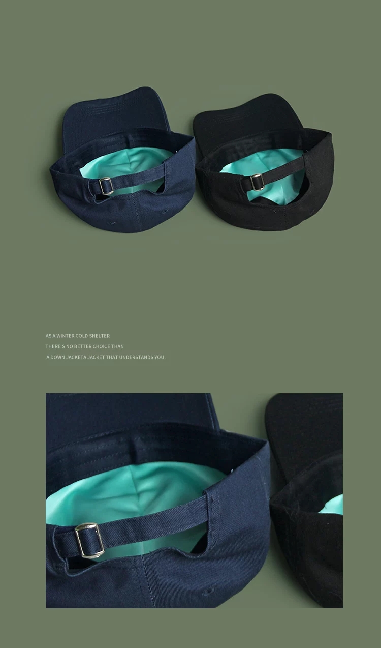 Korean-style pure cotton letter baseball cap for uncle, male and female student couple, curved brim sports cap, Korean-style versatile baseball cap detail image 2