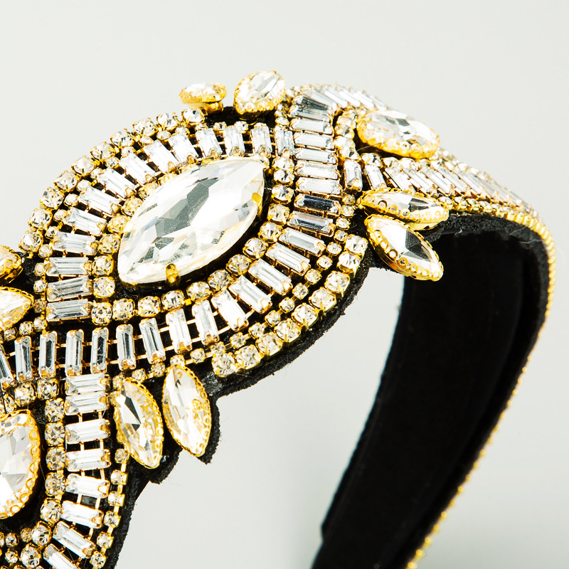European and American personalized creative retro Baroque heavy water diamond hair band full figure