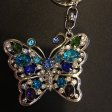 厂家直销创意合金镶钻钥匙扣包包挂饰可爱挂件个性钥匙挂饰之蝴蝶