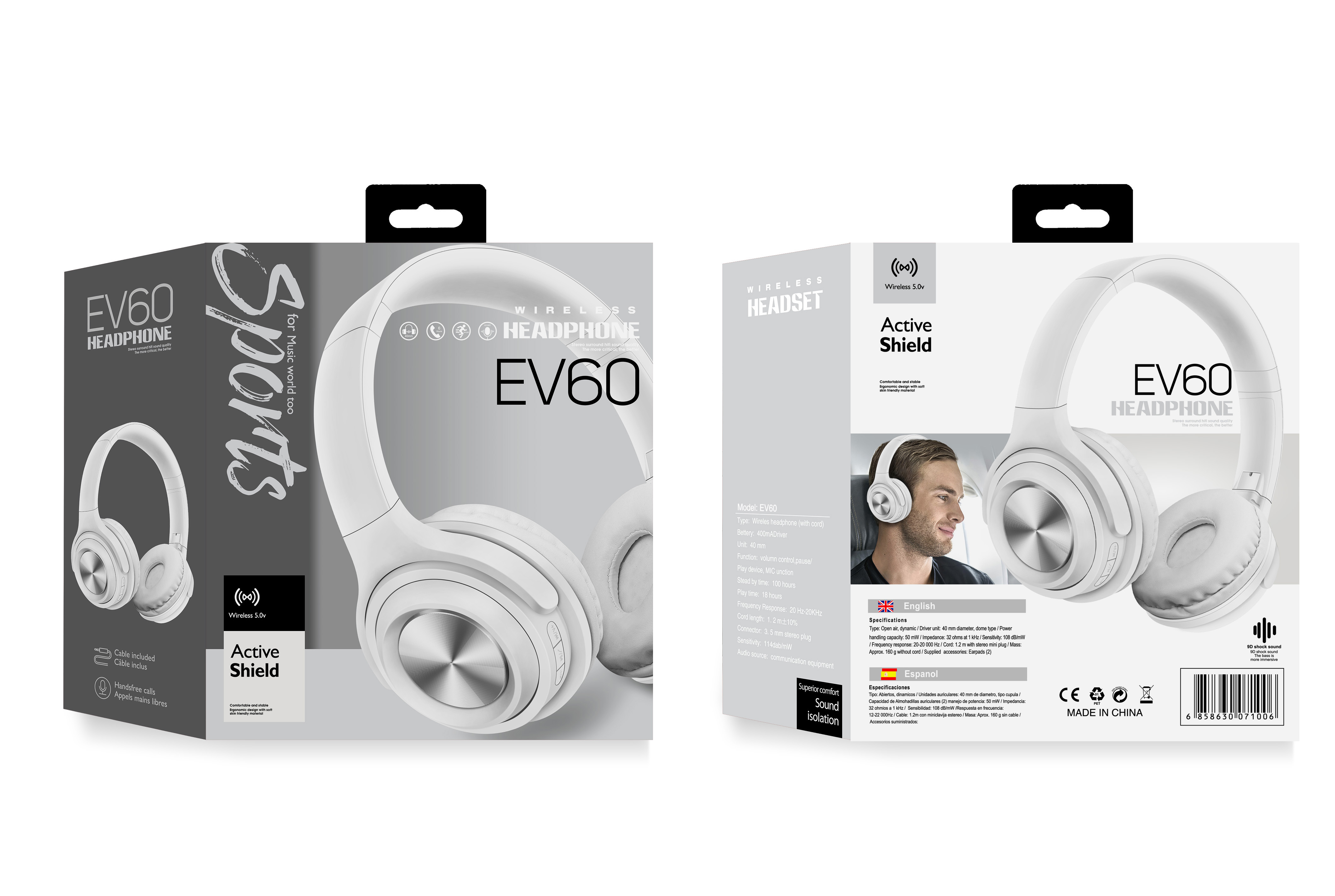 EV60 Bluetooth headphones with Bluetooth, card insertion and audio recording detail image 8