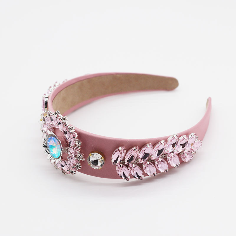 Baroque Fashion Europe And The United States Retro Palace Style Headband Wide Edge Diamond Jewel Headband details Picture