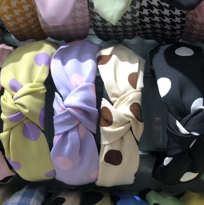 Knotted large polka dot trendy ladies' hairband headband, versatile headwear, hair accessories, Lu Jie accessories 1