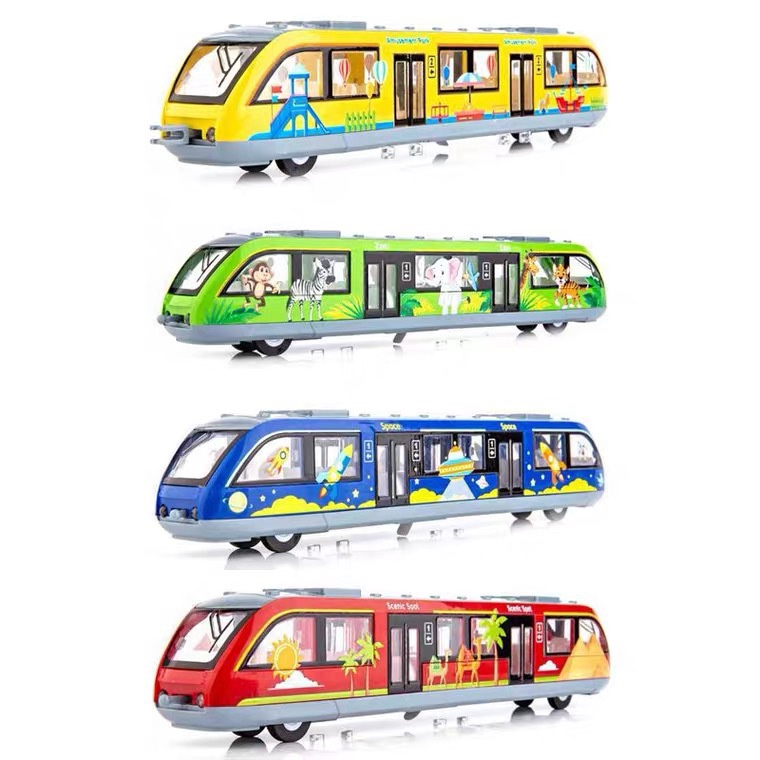 Simulated children's alloy single-car cartoon EMU train model, boys' train toy, high-speed rail Harmony car model
