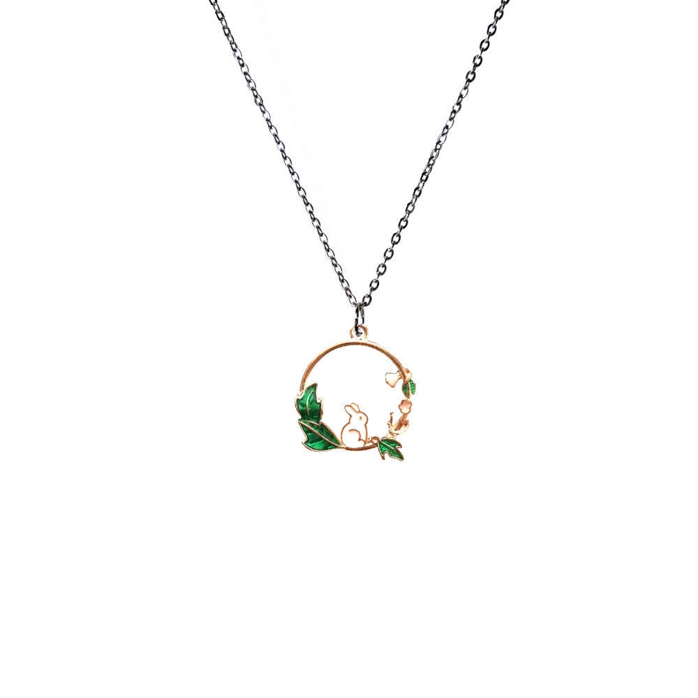 Children's necklace accessories Little Princess Cute cartoon pendant collarbone chain Korean little girl girls Fashion trend accessory bunny circle full figure
