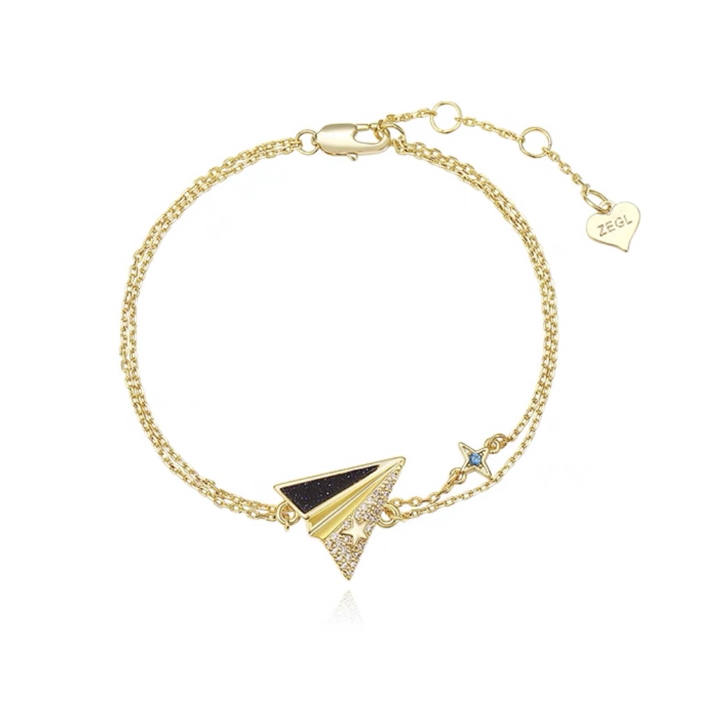 Paper airplane bracelet