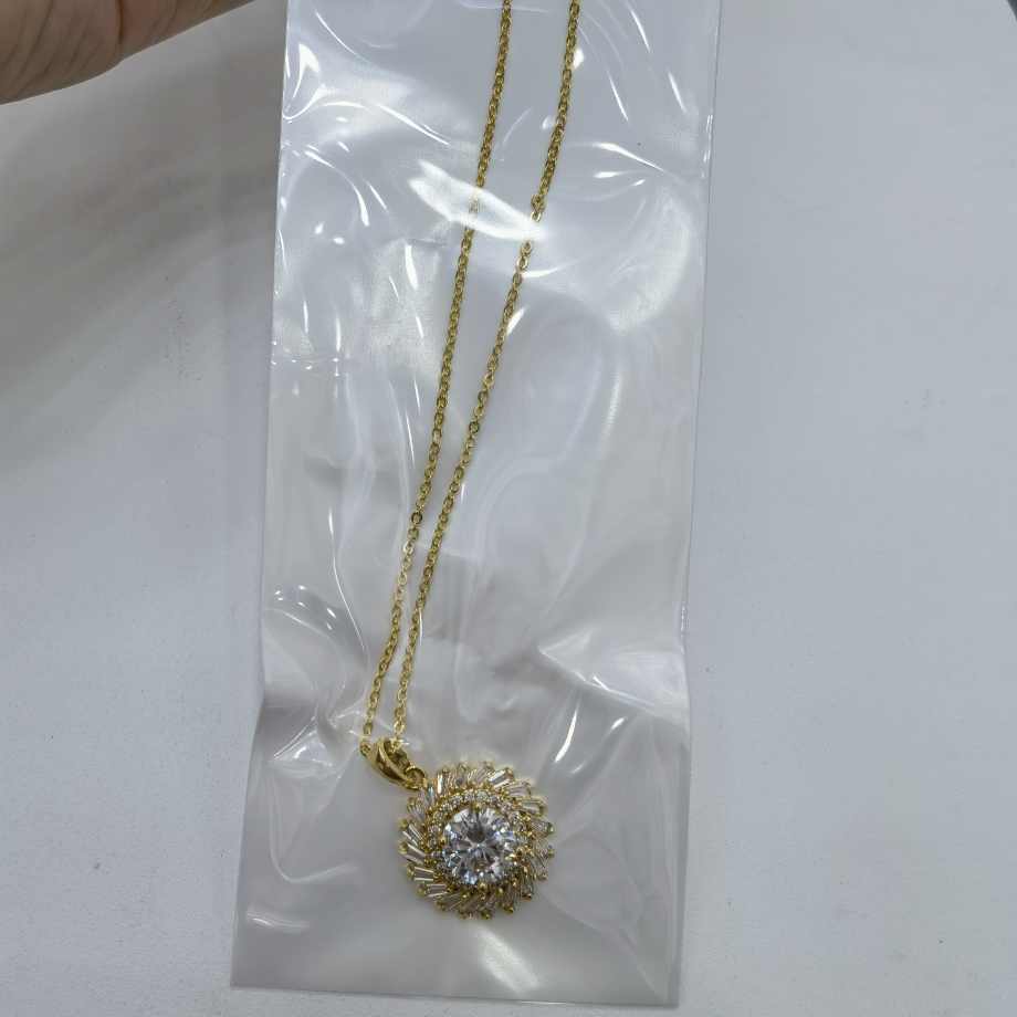 梦之涵饰品时尚爆款网络欧美出口铜镶镐 精美时尚项链37180720523310434