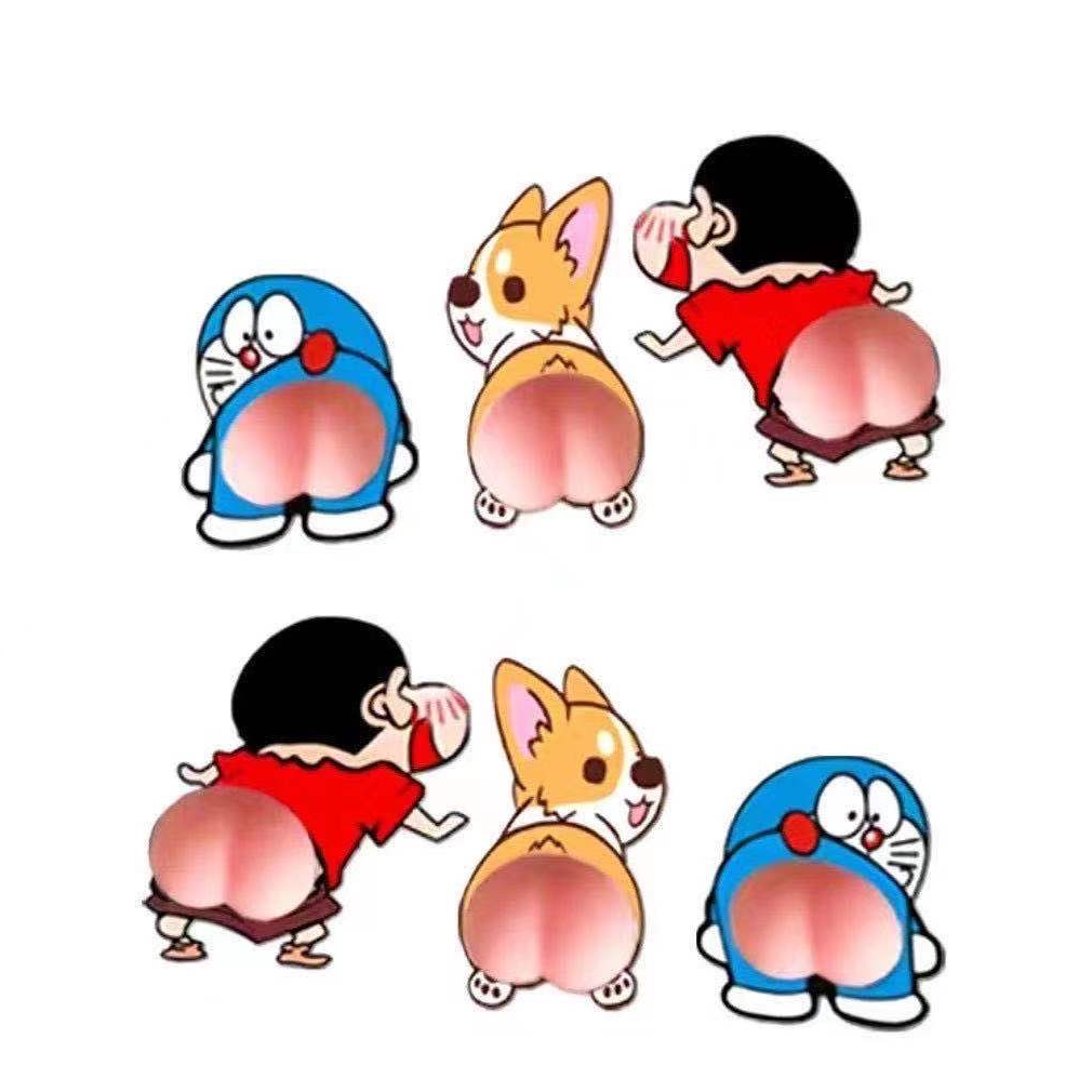 汽车车门防撞贴小新pp立体贴纸车尾后视镜防刮蹭创意保护