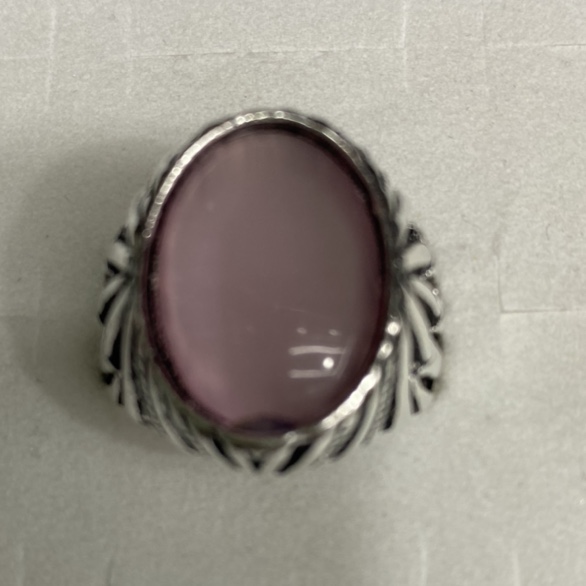 Electric antique Silver 13x18 Oval Sticky Pink antique fashion Men's ring 2⃣️