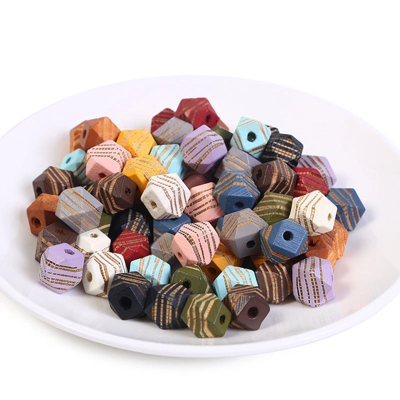 Octagonal bead marked pattern earrings and necklace accessories detail image 3