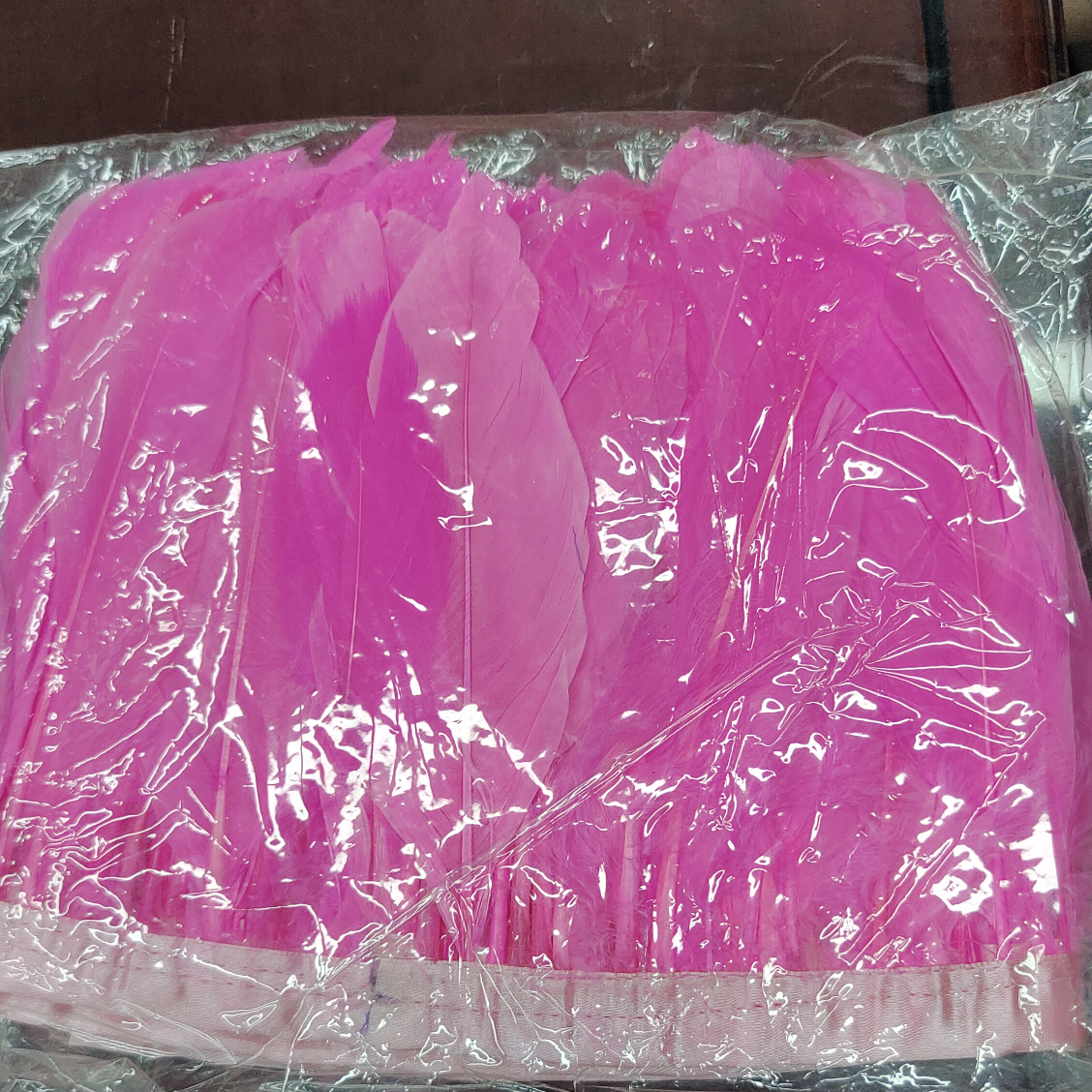 Large feather cloth bag pink