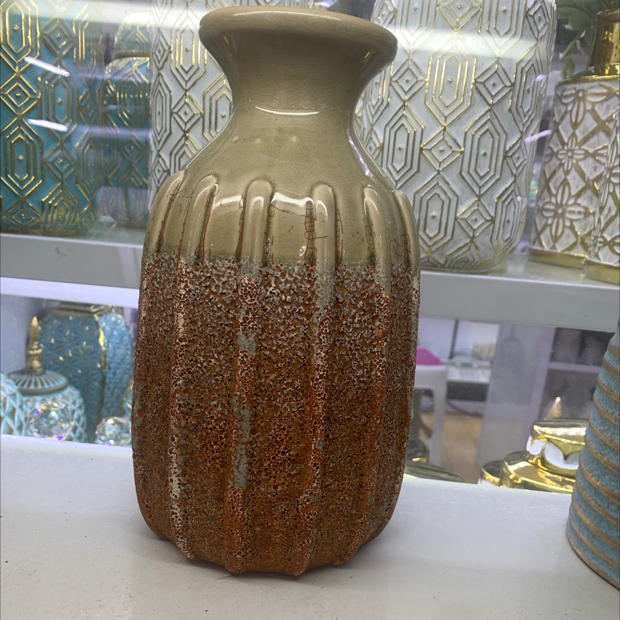 Ceramic vase made old 3