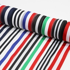 300D平纹涤纶带2.5cm条纹间色织带彩带红白蓝三色织带包边条现货 