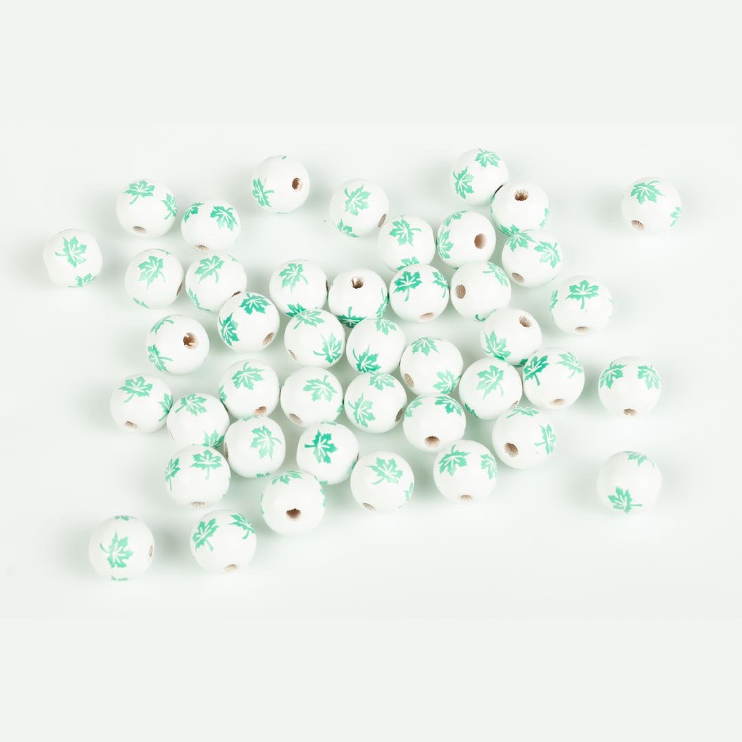 16mm lotus wood print maple leaf diy earrings, bracelet and necklace accessories detail image 8