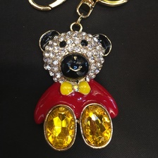 厂家直销创意合金镶钻钥匙扣包包挂饰可爱挂件个性钥匙挂饰之熊6