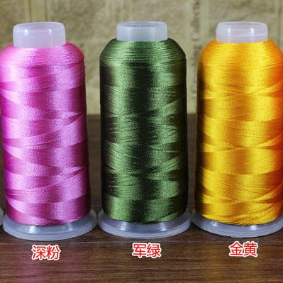 120D人造丝双股4000米绿色环保电脑绣花线手工DIY流苏穗子细丝线3