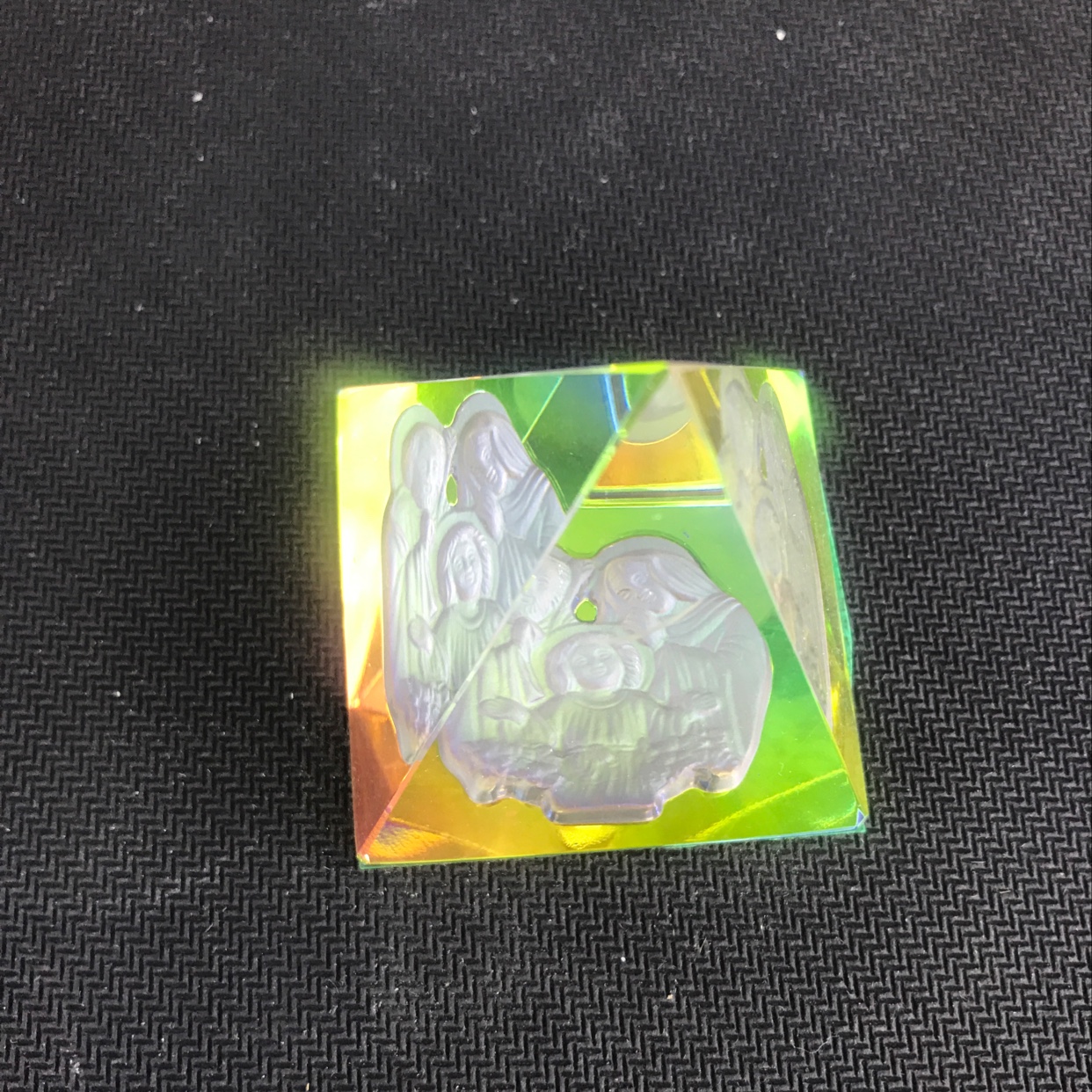 金字塔深雕炫彩水晶工艺品摆件时尚家居装饰好物