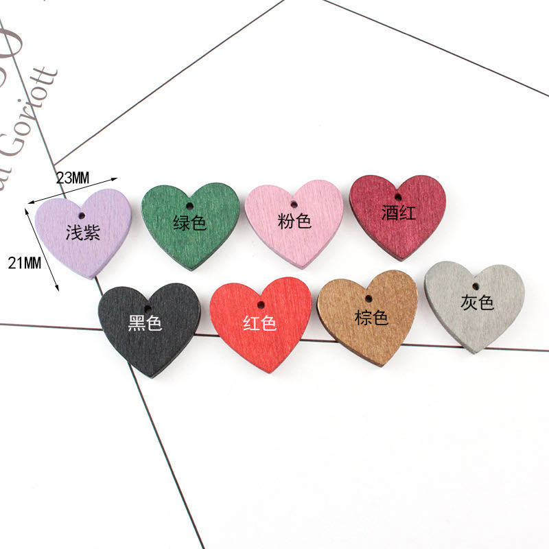 Laser wood chip heart-shaped earrings and necklace accessories detail image 2