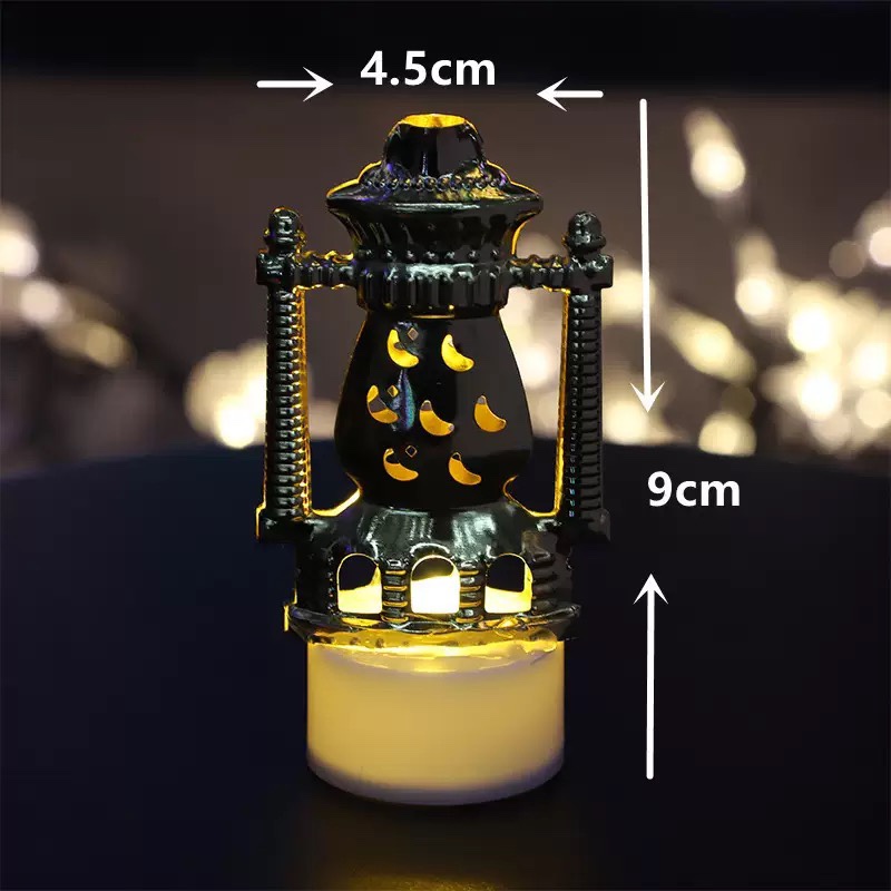 Christmas retro small electronic candle LED oil light Moon lighthouse creative decoration gift ethnic wind decorative large oil lamp