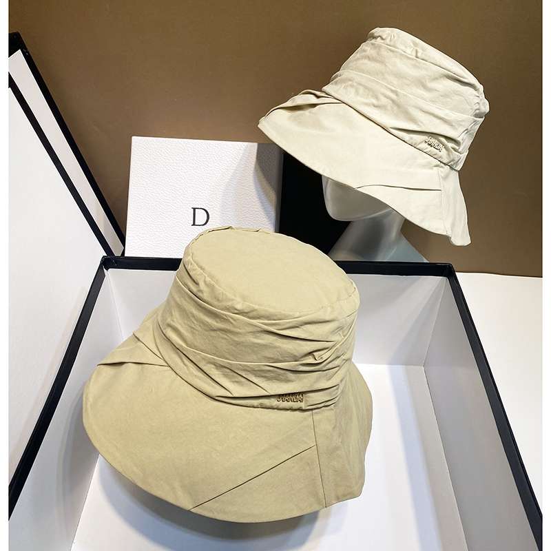 小众显脸小夏天新款港风减龄文艺风琴不规则褶皱山本风盆帽渔夫帽产品图