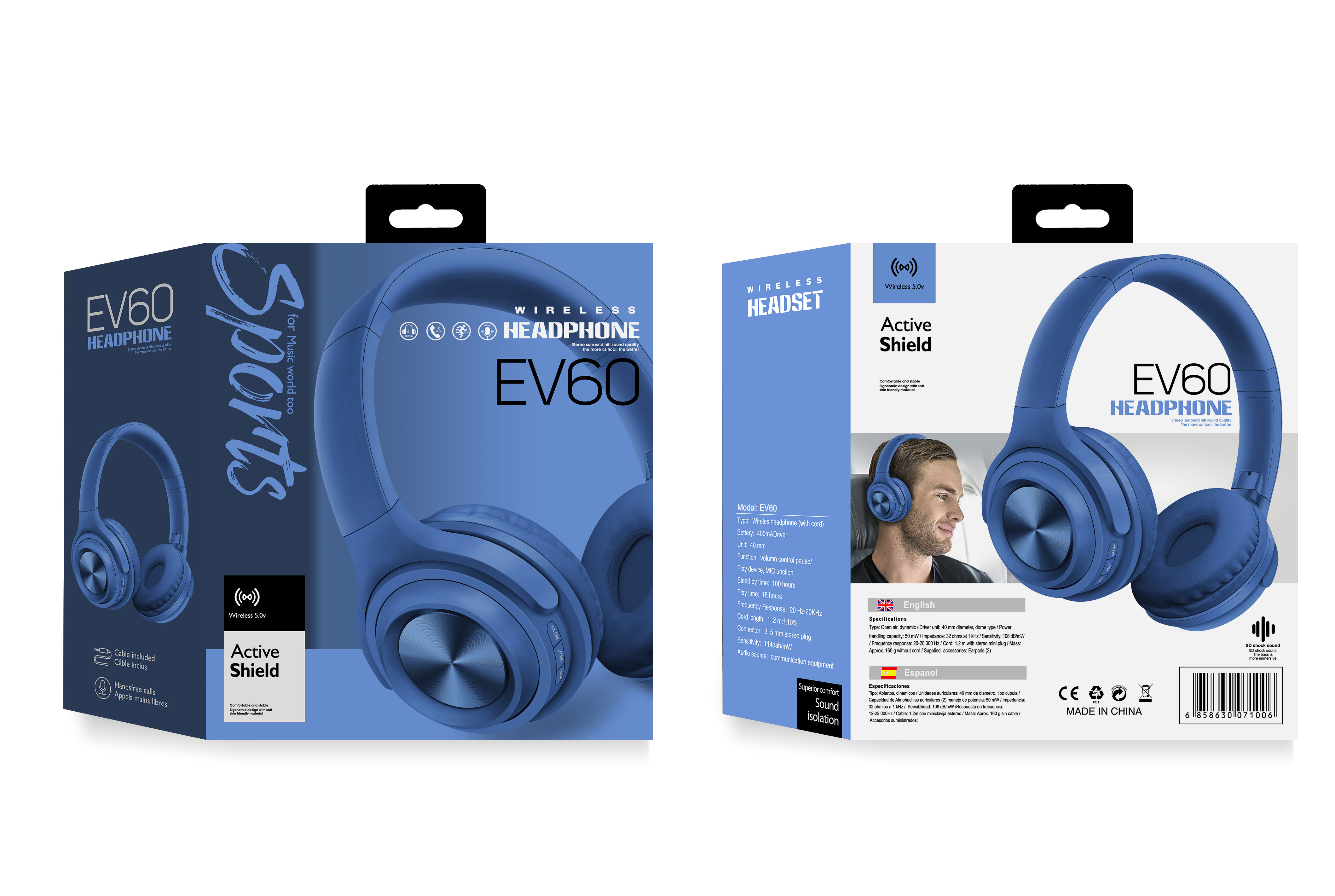 EV60 Bluetooth headphones with Bluetooth, card insertion and audio recording detail image 4