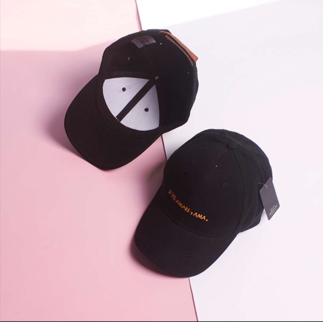 Korean version of "uncle" pure cotton letter baseball cap, male and female student couple curved brim sports cap, Korean version of versatile baseball cap, sun hat
