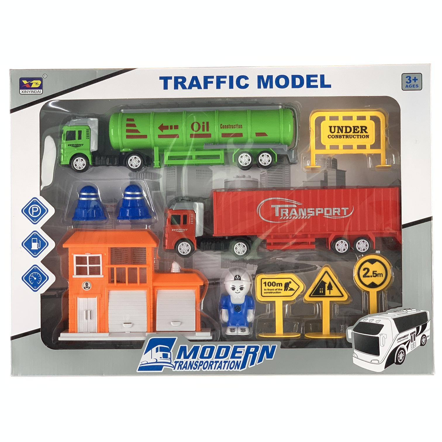 玩具城市汽车货柜车套装图