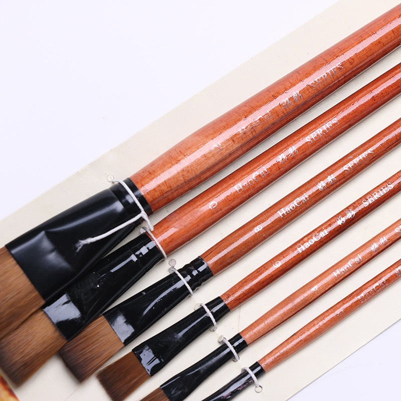 新款尼龙画笔 6支套装排笔学生文具油画必品兴趣班工具厂家批发85